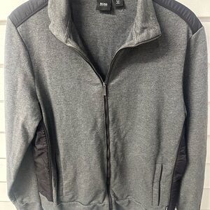 Boss Charcoal and Ebony Track Jacket